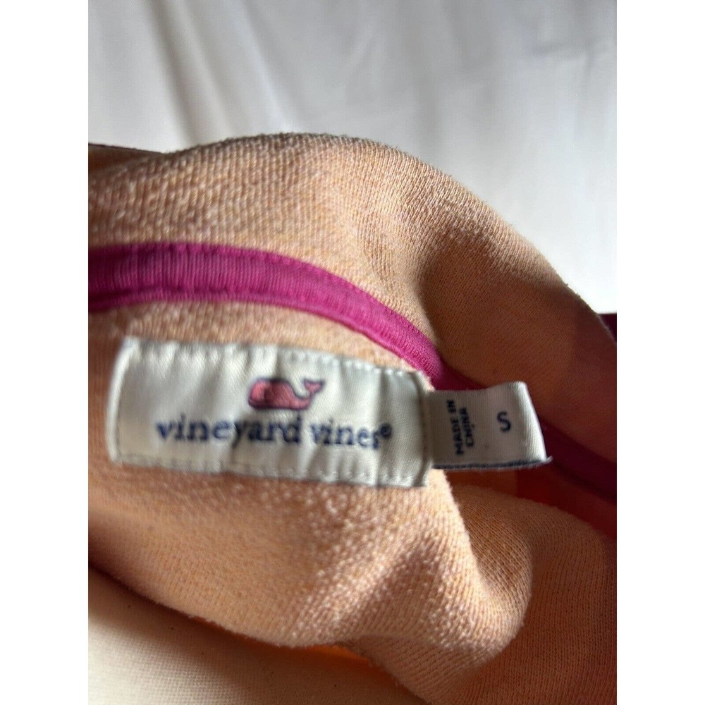 Vineyard Vines Sweater Coral orange 1/4 Zip Up Pullover Sweatshirt Size Small - Picture 6 of 8